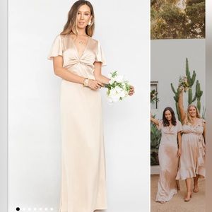 Show Me Your Mumu Champagne Rome Twist Dress, XS, bridesmaid dress